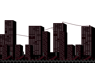 Background image showing a dark city.