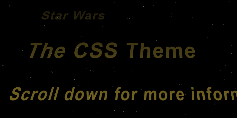 Star Wars Css Theme Cover Art